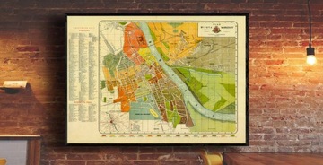 План старого города Варшавы 1920 г., 125х90см.