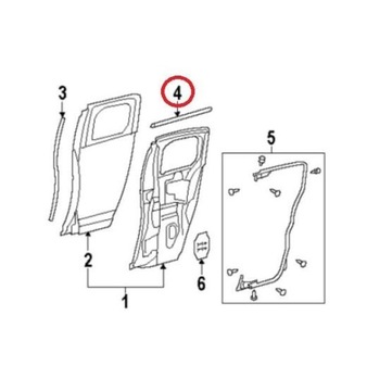 фото thumb №6, Лента дверной задний левый toyota fj cruiser 2007 2014 оригинальный