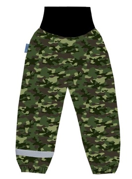 Брюки софтшелл для мальчика RAINPROOF, TURNED-UP, военные, камуфляж 110