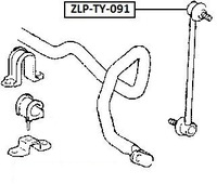 фото thumb №2, Соединитель стабилизатора перед toyota camry 01-06, highlander 00-, previa 00-,