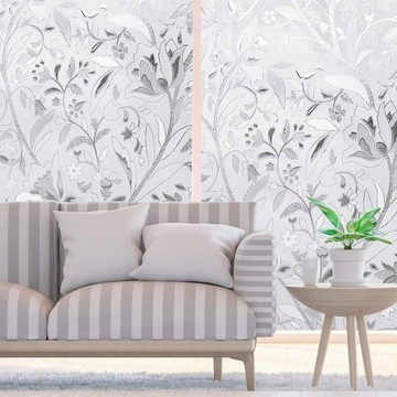 СТАТИЧЕСКИЕ ДЕКОРАТИВНЫЕ ЦВЕТЫ ДЛЯ ОКОН ИЗ ФОЛЬГИ ДЛЯ ОКОН DIY РУЛОН 90X200CM