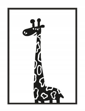 OBRAZ PLAKAT W RAMIE 33x43 cm Żyrafa PD039