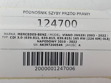 фото thumb №12, Подъемник стекла перед переднее правый mercedes w639 viano vito a6397200546