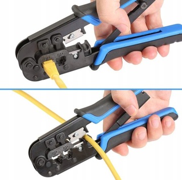 ZACISKARKA ZACISKACZ WTYKÓW RJ45 LAN 3W1