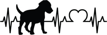 Автомобильная наклейка Dog I Love Dogs Heart 14 см модель 28