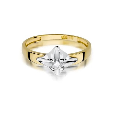 Pierścionek W-155 0,12ct brylanty żółte złoto 585