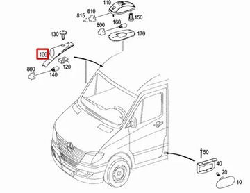 фото thumb №11, Mercedes benz sprinter 906 лампа верхня ліва a9068200556