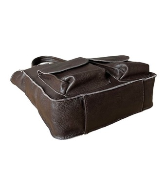 CZEKOLADOWA TOREBKA SKÓRA NATURALNA SHOPPER BRĄZOWA TORBA SKÓRZANA A4 XL