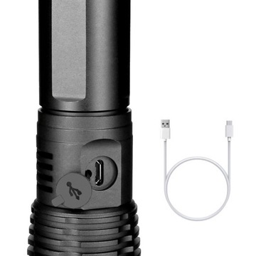 ТАКТИЧЕСКИЙ ВОЕННЫЙ ФОНАРЬ, ПЕРЕЗАРЯЖАЕМЫЙ USB-СВЕТОДИОД, МОЩНЫЙ СВЕТОДИОД XHP