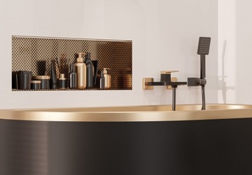 RAIN GAUGE Black GOLD Смеситель для ванны, для умывальника
