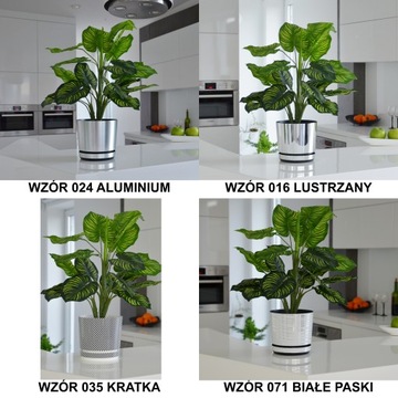Горшок для цветов с подставкой 14 см, GLOSSY GREEN, гламурный зеркальный блеск