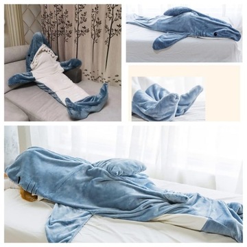 НОВЫЙ СПАЛЬНЫЙ МЕШОК-ОДЕЯЛО SHARK ДЛЯ ВЗРОСЛЫХ 140*190 СМ, XL, Высота 160-170 СМ