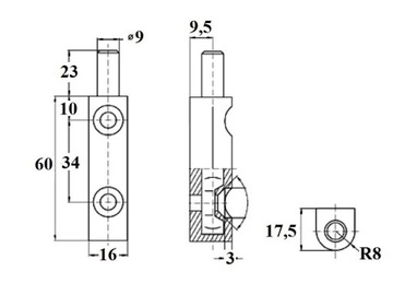 ПЕТЛЯ ДВЕРНАЯ ВИНТОВАЯ W-70, БЕЛАЯ