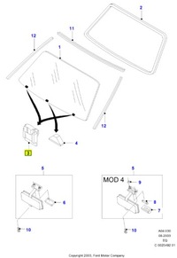 фото thumb №7, Odstępnik-otwór стекло окно передний. ford ranger 2002-2011 eq оригинальный номер 4392282