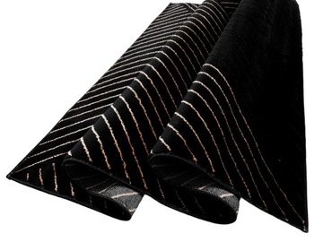 Dywan EMERALD LAMELE glamour czarno złoty 180x270 czarny ze złotym paski
