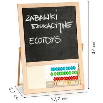 TABLICA EDUKACYJNA DWUSTRONNA MAGNETYCZNA I DO PISANIA KREDĄ LICZYDŁO CYFRY