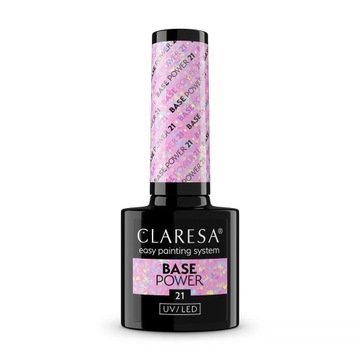 CLARESA BASE POWER 21 БЕСКИСЛОТНАЯ ГИБРИДНАЯ БАЗА СИРЕНЕВАЯ РОЗОВАЯ С ЧАСТЬЮ ФОЛЬГИ