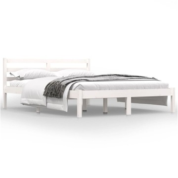 VidaXL Каркас кровати, белый, массив сосны, 120х190 см, двуспальный