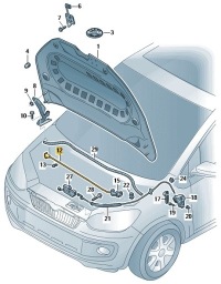 фото thumb №3, Кронштейн упор капот vw up e-up оригинал