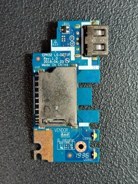 Moduł USB, сzytnik kart do laptopa HP 15-DA1036NW, LS-G071P