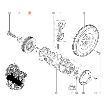 фото thumb №13, Колесо ременное вала коленчатого renault 2,0dci 151mm sa