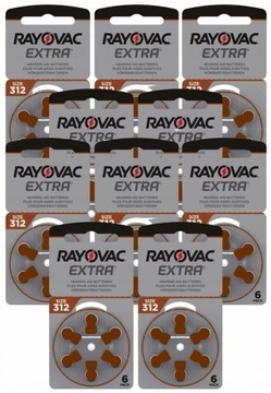 RAYOVAC EXTRA 312 PR41 СЛУХОВЫЕ БАТАРЕИ 60 шт.