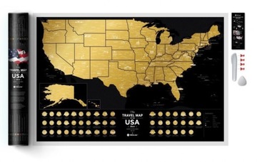 Mapa zdrapka - Travel Map USA Black 1DEA.me 452262