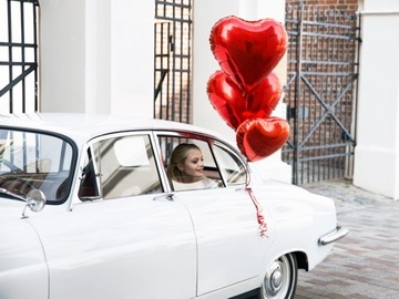 Baner dekoracje ozdoby balony serca na Walentynki