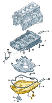 фото thumb №8, Поддон масляная 1.8 2.0 tsi 06k103600ae оригинал