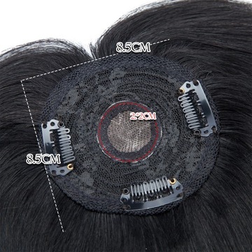 NATURALNE Grzywką Damski Tupet Topper Jasny Popielaty Blond/Bleach Blond