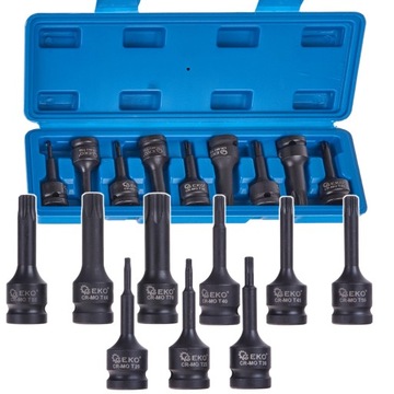 Ударные головки с хвостовиком TORX T20-T70, набор головок 1/2 дюйма, 9 шт.