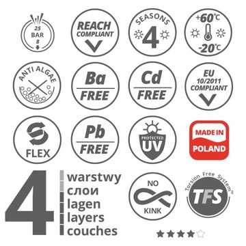4-слойный садовый шланг 50 м 1/2 '' 25bar vartco