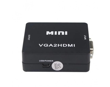 Конвертер видео VGA + стереоаудио в HDMI, черный