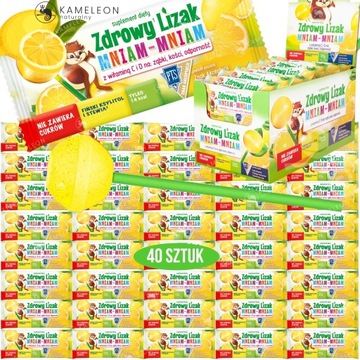 ZDROWY LIZAK KULKA CYTRYNOWY Witamina C 40szt.