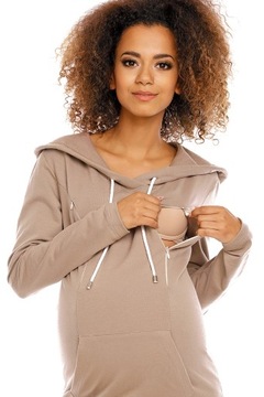 1580 ПЛАТЬЕ ДЛЯ КОРМЛЕНИЯ БЕРЕМЕННОСТИ НА МОЛНИИ CAPPUCCINO XL