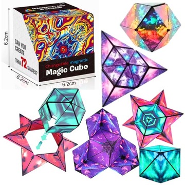 FIDGET ANTYSTRESOWY KOSTKA MAGNETYCZNA UKŁADANKA ŁAMIGŁÓWKA GRA LOGICZNA
