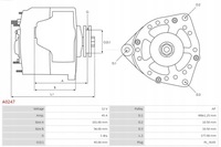 фото thumb №4, Генератор vw golf 2 1.6d as-pl a0247