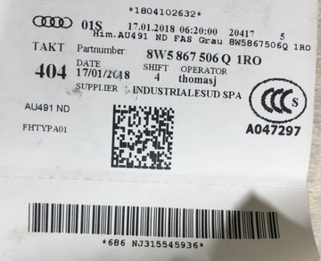 фото thumb №11, Audi a4 b9 sedan 15- стеля стеля