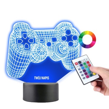 Настольная лампа Статуя Led Pad Контроллер PS Playstation Ваша надпись