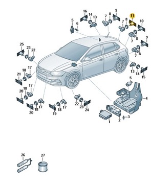 КРОНШТЕЙН ДАТЧИКА ПАРКОВКИ VW POLO DERBY VENTO OE