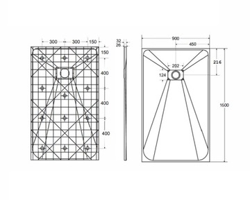 Vexo Marble Boolling Bool 160x90 Black Shower Slim 3 Besco