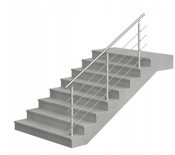 Balustrada nierdzewna balkonowa schodowa barierka 5 x Ø12 mm długość 15 m