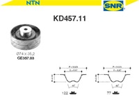 фото thumb №2, Комплект - набір ремінь розподільного валу [snr]