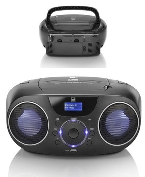 Портативный радиоприемник DUAL CD DAB+ FM USB CD Bluetooth со светодиодной подсветкой Disco DPCR 20S