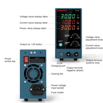 ЛАБОРАТОРНЫЙ БЛОК ПИТАНИЯ 30В 10А HANMATEK HM310 регулируемый, дисплей.