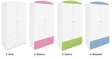 SZAFA DZIECIĘCA BIAŁA = 90 CM SZUFLADY DWUDRZWIOWA