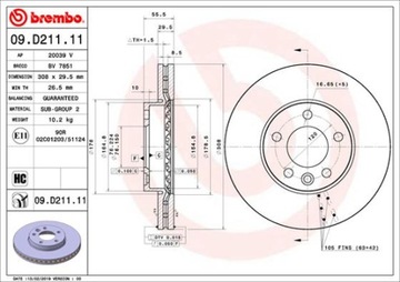 ПЕРЕДНИЕ ДИСКИ+колодки BREMBO VW TRANSPORTER T5 V