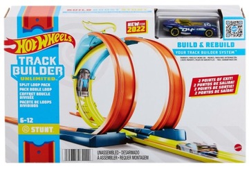 HOT WHEELS UNLIMITED TRACK BUILDER НАБОР РАЗДЕЛЕННОЙ ПЕТЛИ ДВОЙНАЯ ПЕТЛЯ + АВТОМОБИЛЬ