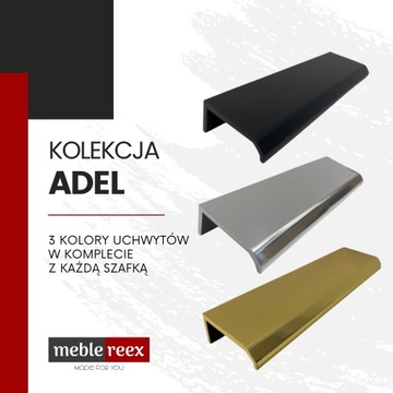Szafka łazienkowa ADEL BLACK 82-60 z podwójną umywalką SKY i syfonem PRELOC