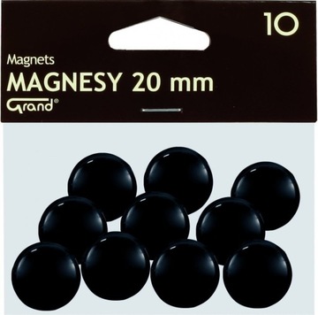 MAGNESY CZARNE GRAND do tablic 20mm 30SZTUK ZESTAW